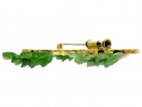Bonsai 18ct Gold, Jade, Coral, Ruby & Diamond Brooch