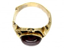 Cabochon Garnet Early Victorian Ring