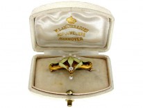 Enamel 14ct Gold Art Nouveau Brooch