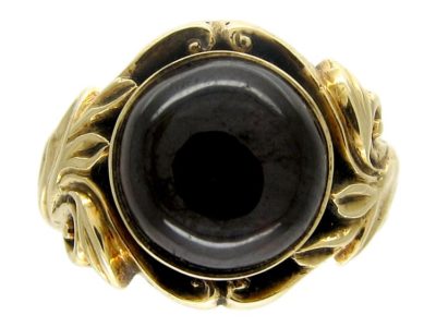 Cabochon Garnet Early Victorian Ring