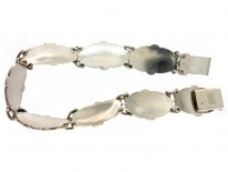 Silver Emerald Green Enamel Bracelet