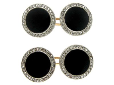 Onyx & Diamond Art Deco Cufflinks