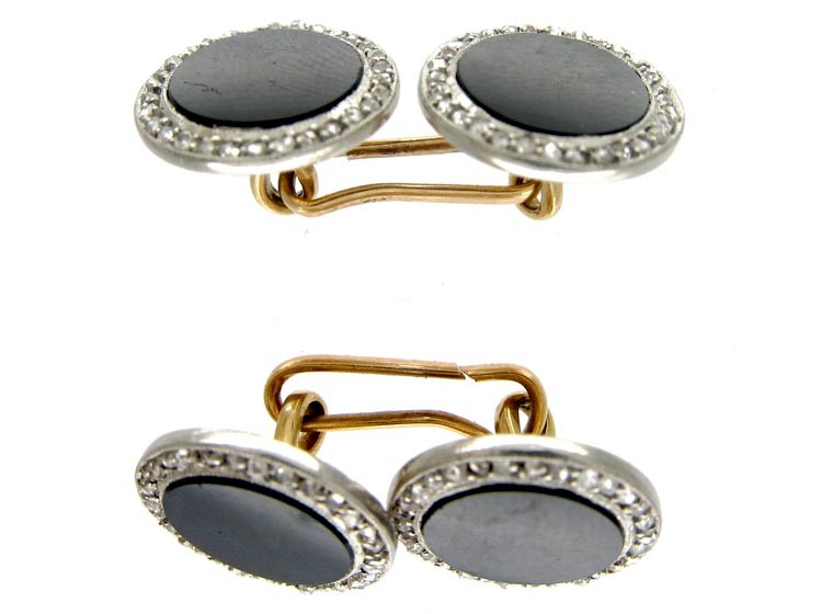 Onyx & Diamond Art Deco Cufflinks