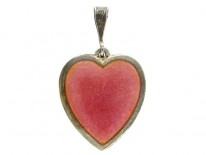 Silver Pink Enamel Heart Pendant