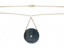 Blue Enamel 15ct Gold Edwardian Pendant