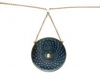 Blue Enamel 15ct Gold Edwardian Pendant