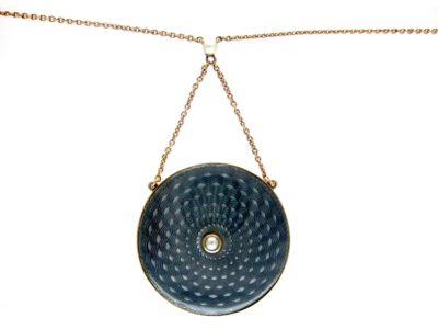 Blue Enamel 15ct Gold Edwardian Pendant