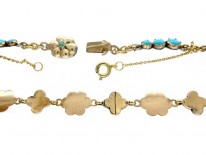 Turquoise 'Forget Me Not' Gold Necklace