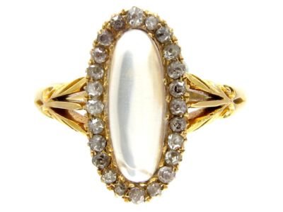 Moonstone & Diamond Edwardian Ring
