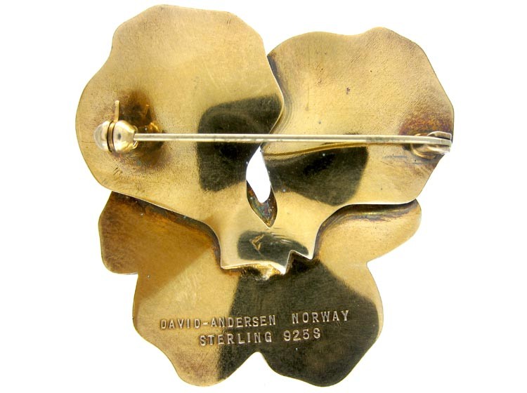 David Andersen Large Silver Pansy Brooch