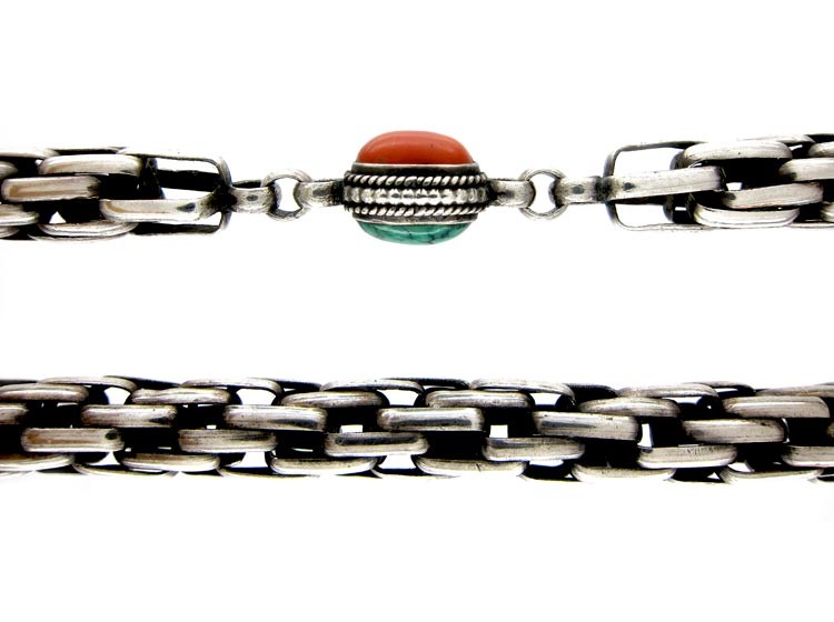 Liberty & Co. Heavy Silver Long Woven Chain
