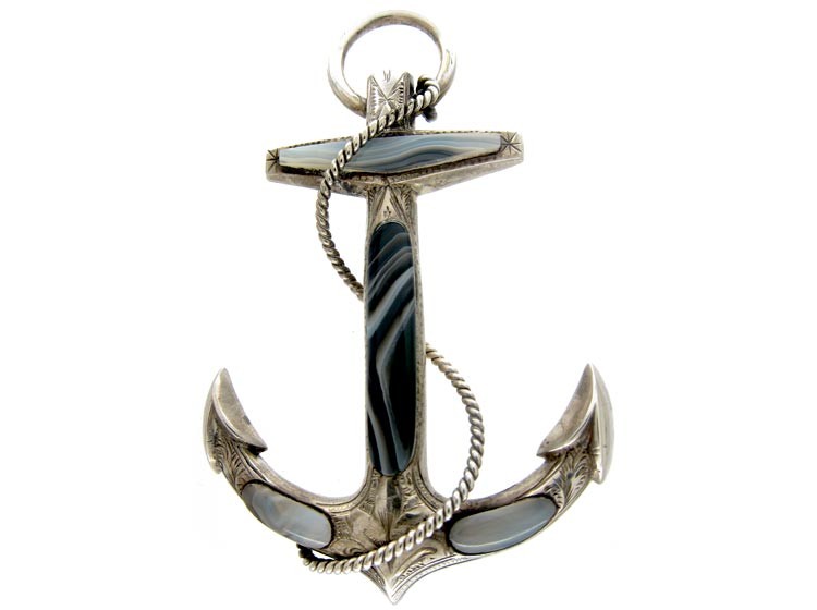 Scottish Silver Anchor Brooch