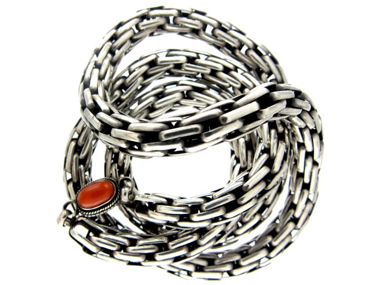 Liberty & Co. Heavy Silver Long Woven Chain