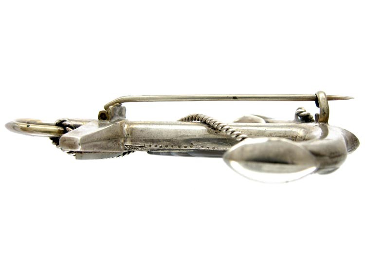 Scottish Silver Anchor Brooch