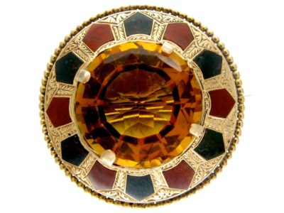 Scottish Gold & Agate Brooch