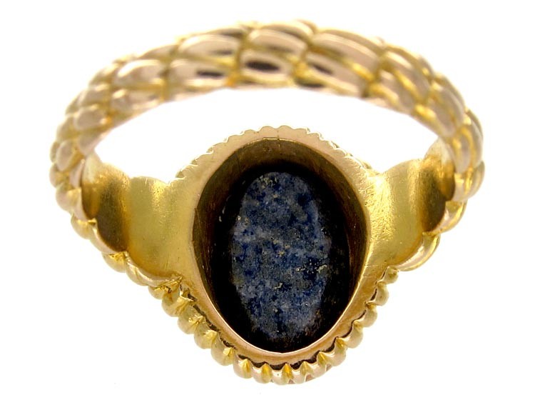 Lapis 15ct Gold Victorian Signet Ring