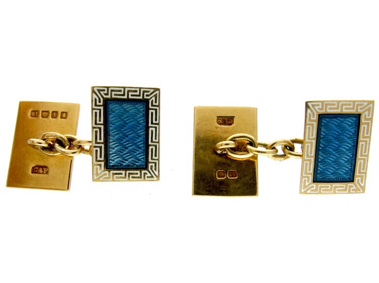 Enamel 18ct Gold Cufflinks