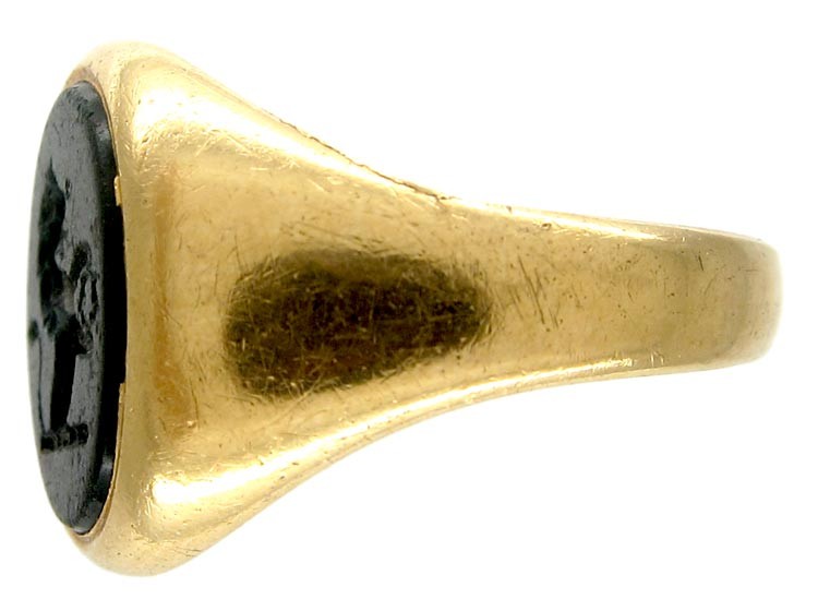 Bloodstone Crested Signet Ring