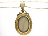Victorian Emerald & Pearl Gold Locket Pendant