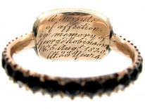 Gold & Vauxhall Glass Georgian Mourning Ring