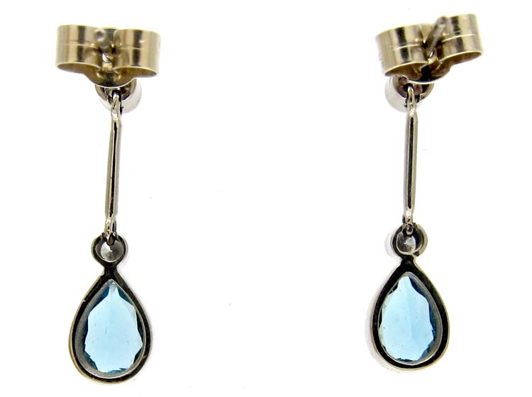 Diamond & Aquamarine Earrings