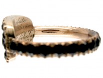 Gold & Vauxhall Glass Georgian Mourning Ring