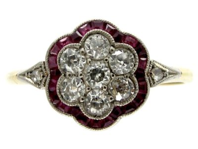 Diamond & Ruby Cluster Ring