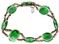 Jade & Diamond 18ct White Gold Bracelet