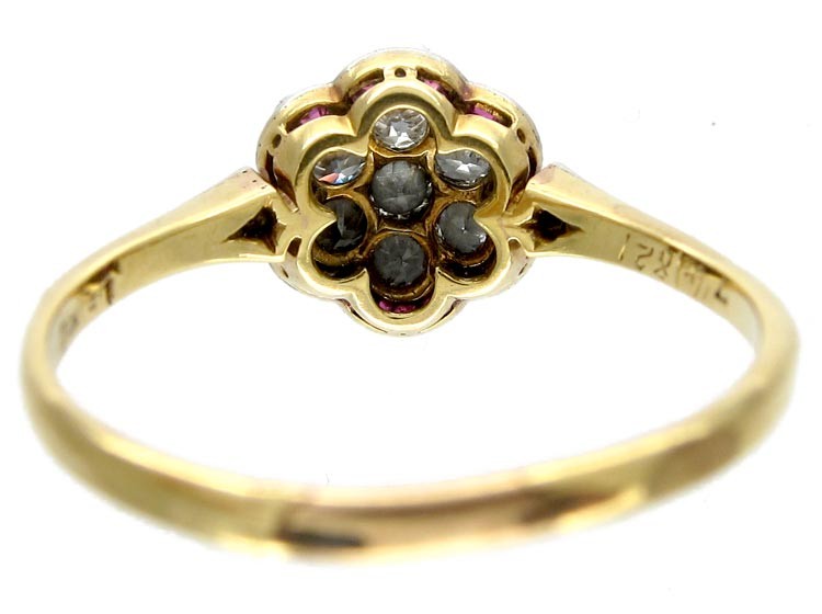 Diamond & Ruby Cluster Ring