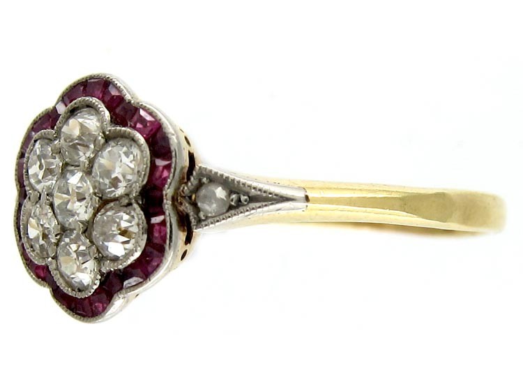 Diamond & Ruby Cluster Ring