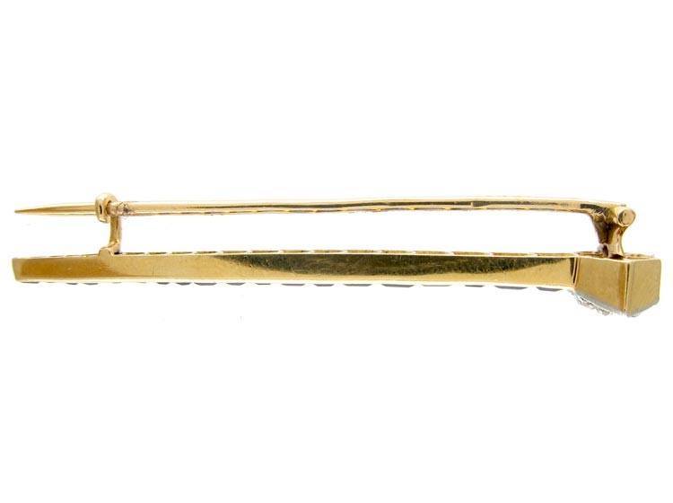 Horseshoe Nail Sapphire & Diamond Brooch
