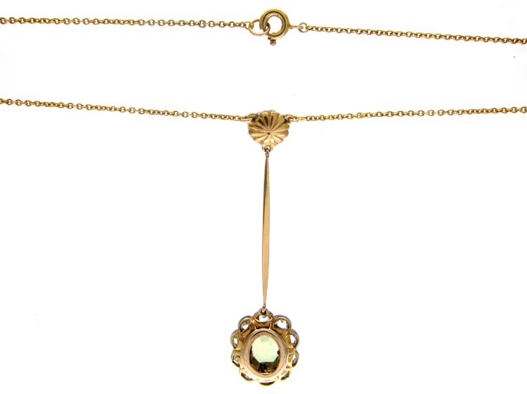 Peridot, Diamond & Pearl Pendant