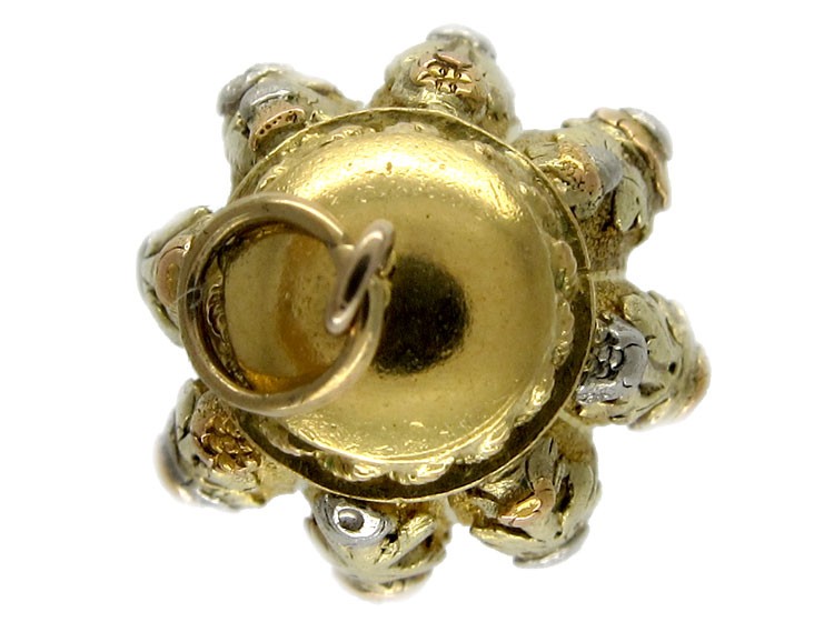 Three Colour Gold Barrel Charm
