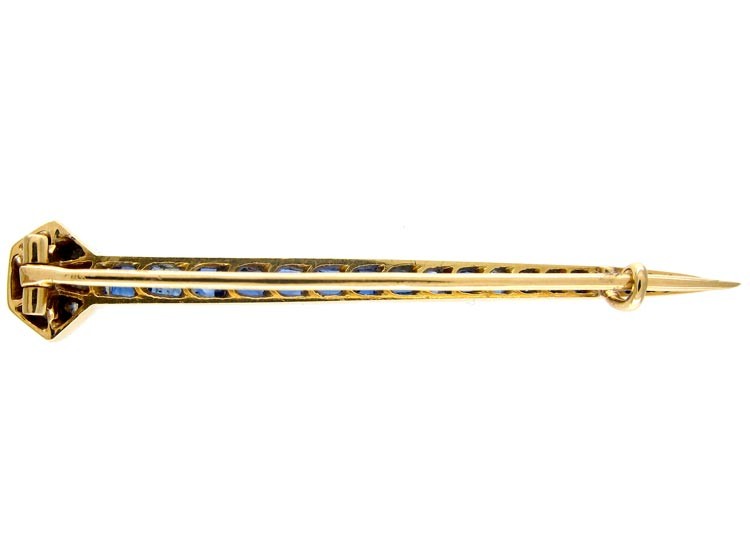 Horseshoe Nail Sapphire & Diamond Brooch