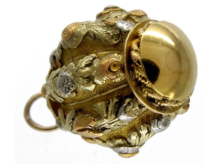Three Colour Gold Barrel Charm