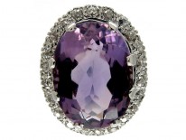 Large Amethyst Diamond Ring