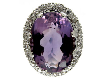 Large Amethyst Diamond Ring