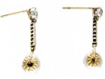 Edwardian Pearl & Diamond Drop Earrings