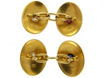 Multi Gem 18ct Gold Cufflinks