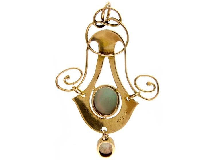 Art Nouveau Opal 15ct Gold Pendant
