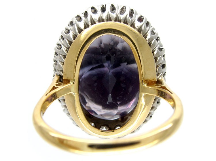 Large Amethyst Diamond Ring