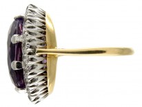 Large Amethyst Diamond Ring