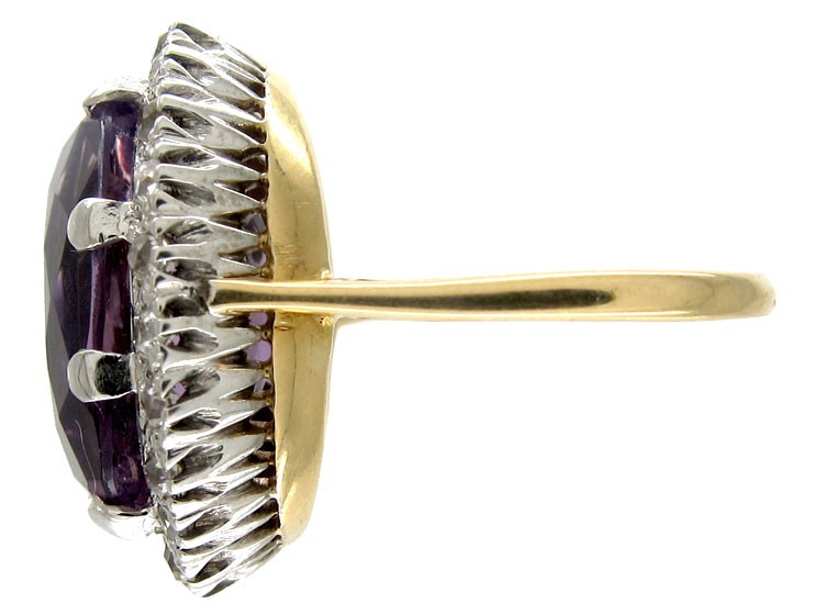 Large Amethyst Diamond Ring