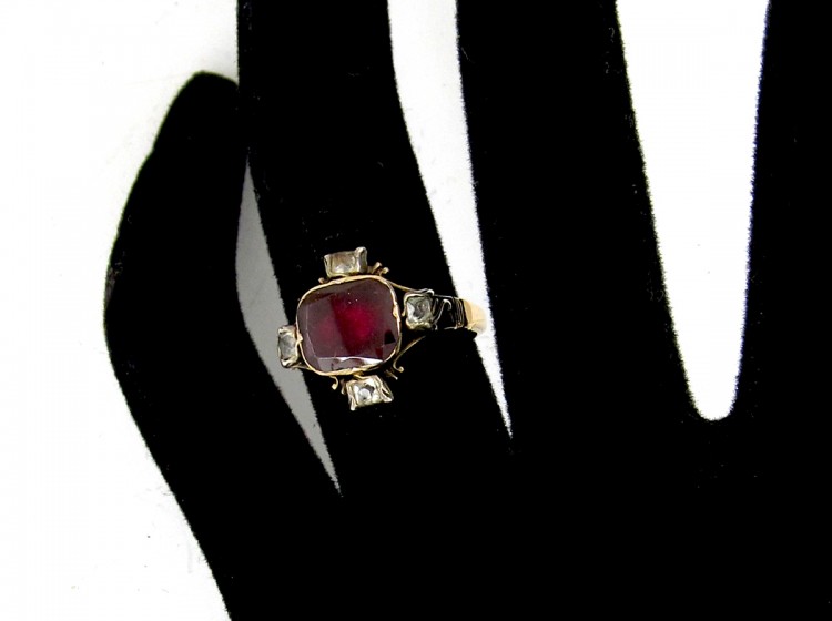 Georgian Garnet & Paste Ring