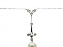 Pearl Diamond Drop Pendant