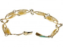 Silver Enamel Roses Bracelet