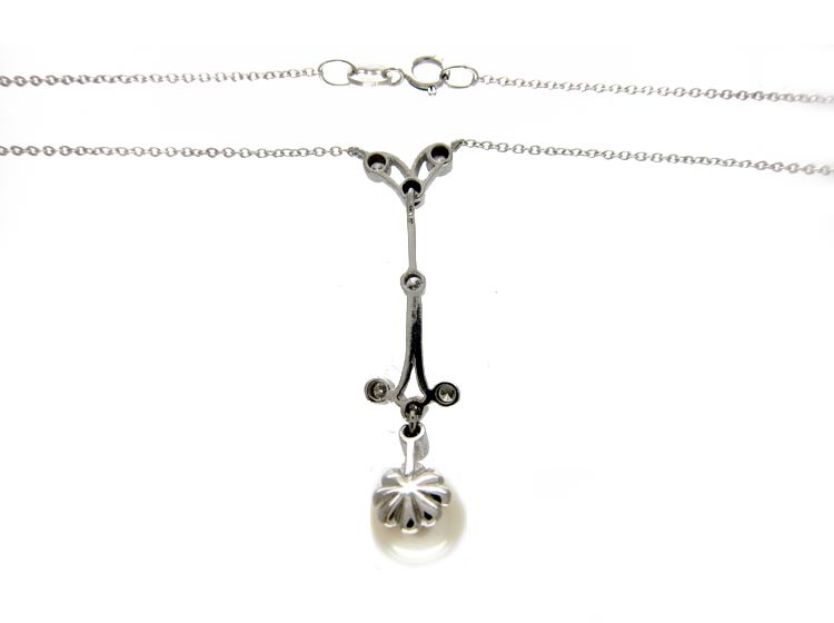 Pearl Diamond Drop Pendant