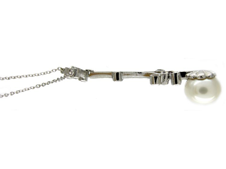 Pearl Diamond Drop Pendant