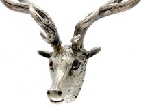 Scottish Silver Stag's Head Brooch