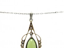 Black Starr & Frost Peridot & Diamond Pendant